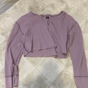 BDG Lavender Long Sleeve Crop Top